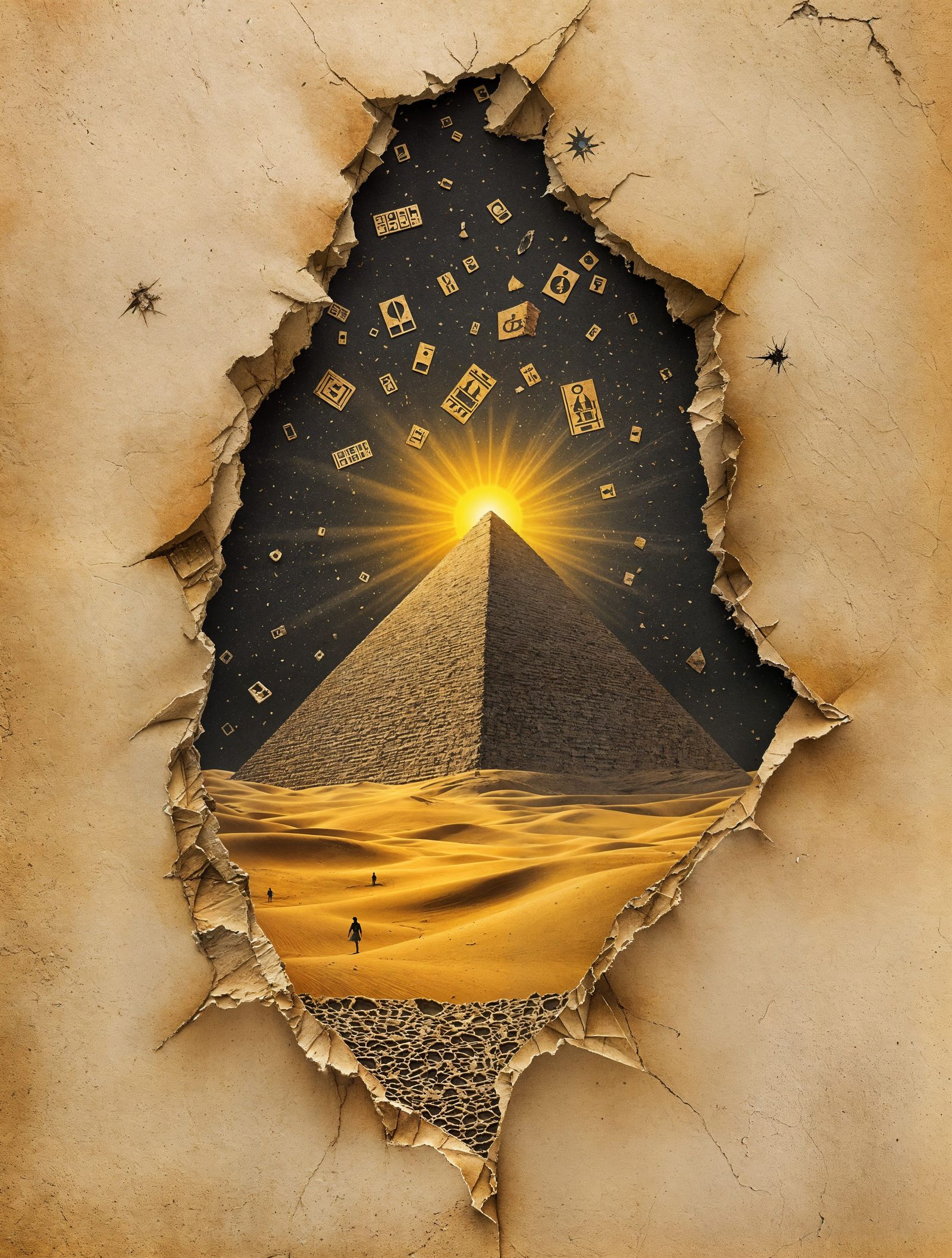 Decay and Ancient Egypt in Vibrant Paper Art