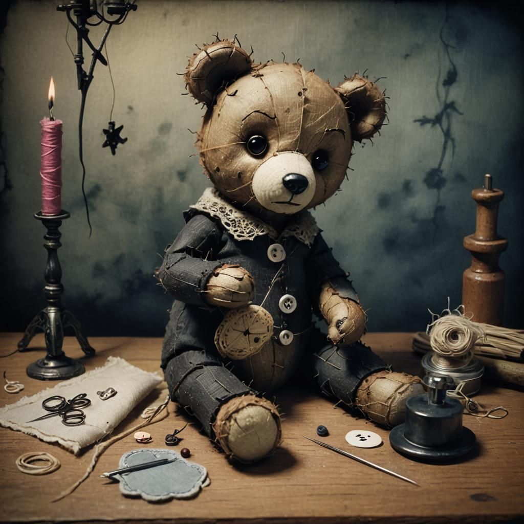 Teddy Bear Sewing Arm, Tim Burton Stop-Motion