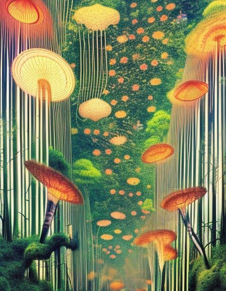 Surreal Stargazing Platform in Botanical Network