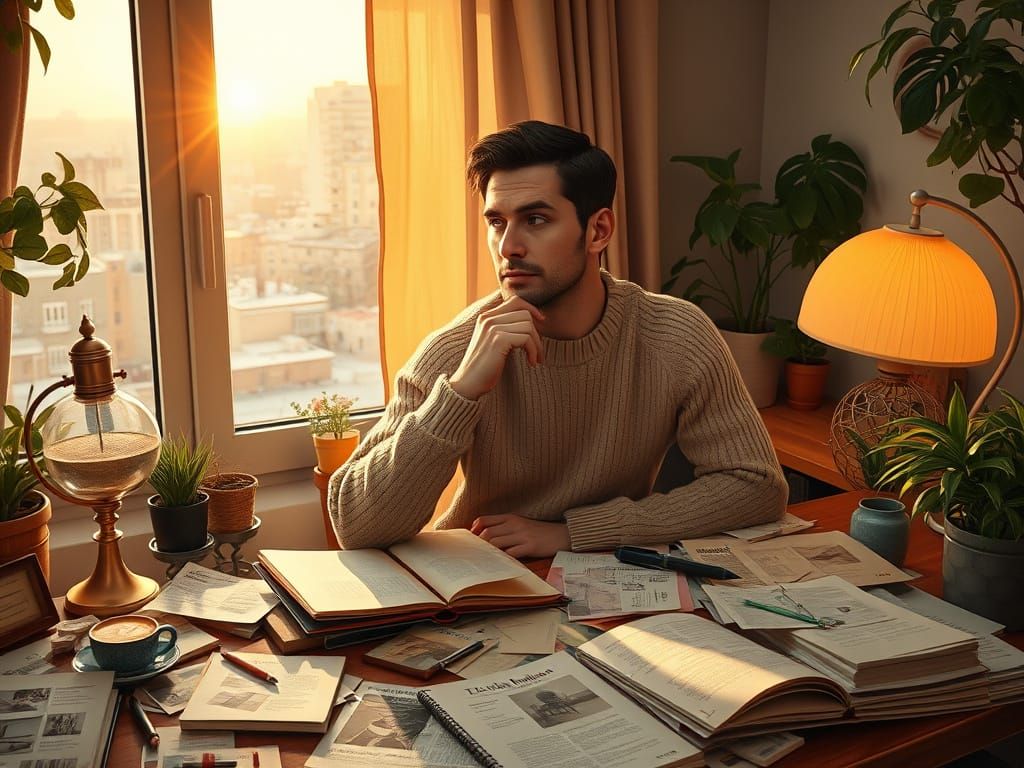 Serene Urban Sanctuary in Warm, Golden Light