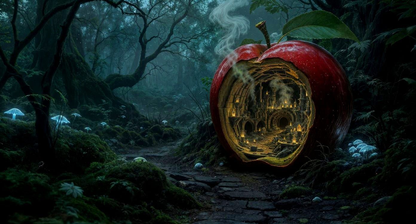 Hollow Apple Reveals Secret City, Enchanted Forest Path