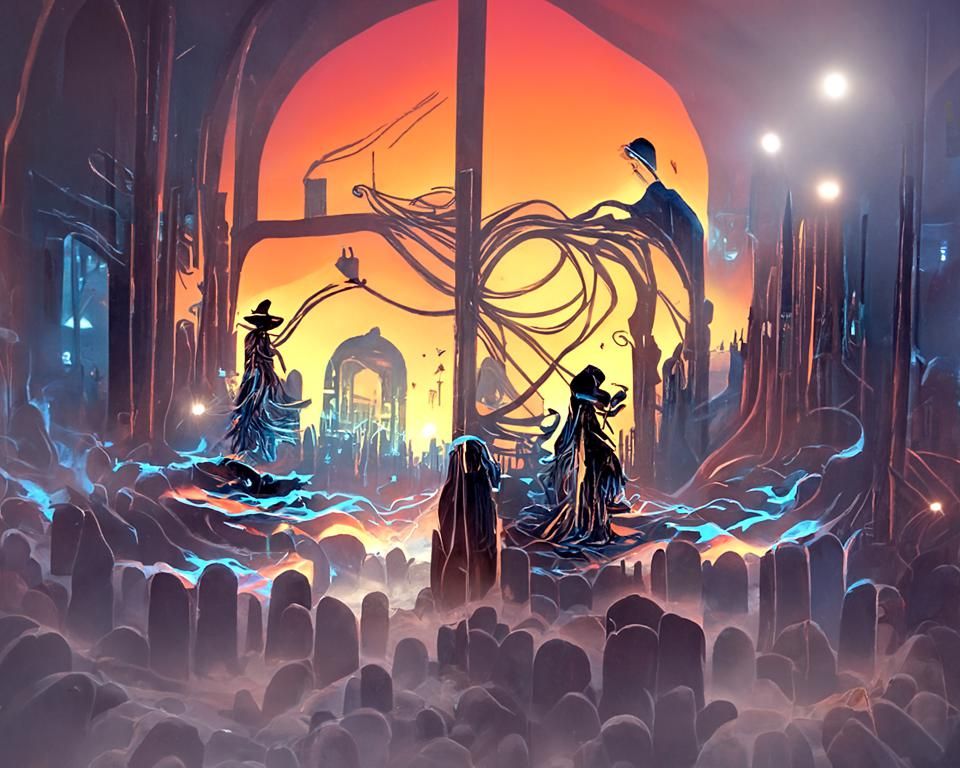 Magical Resurrection Ritual in Digital Paper Art