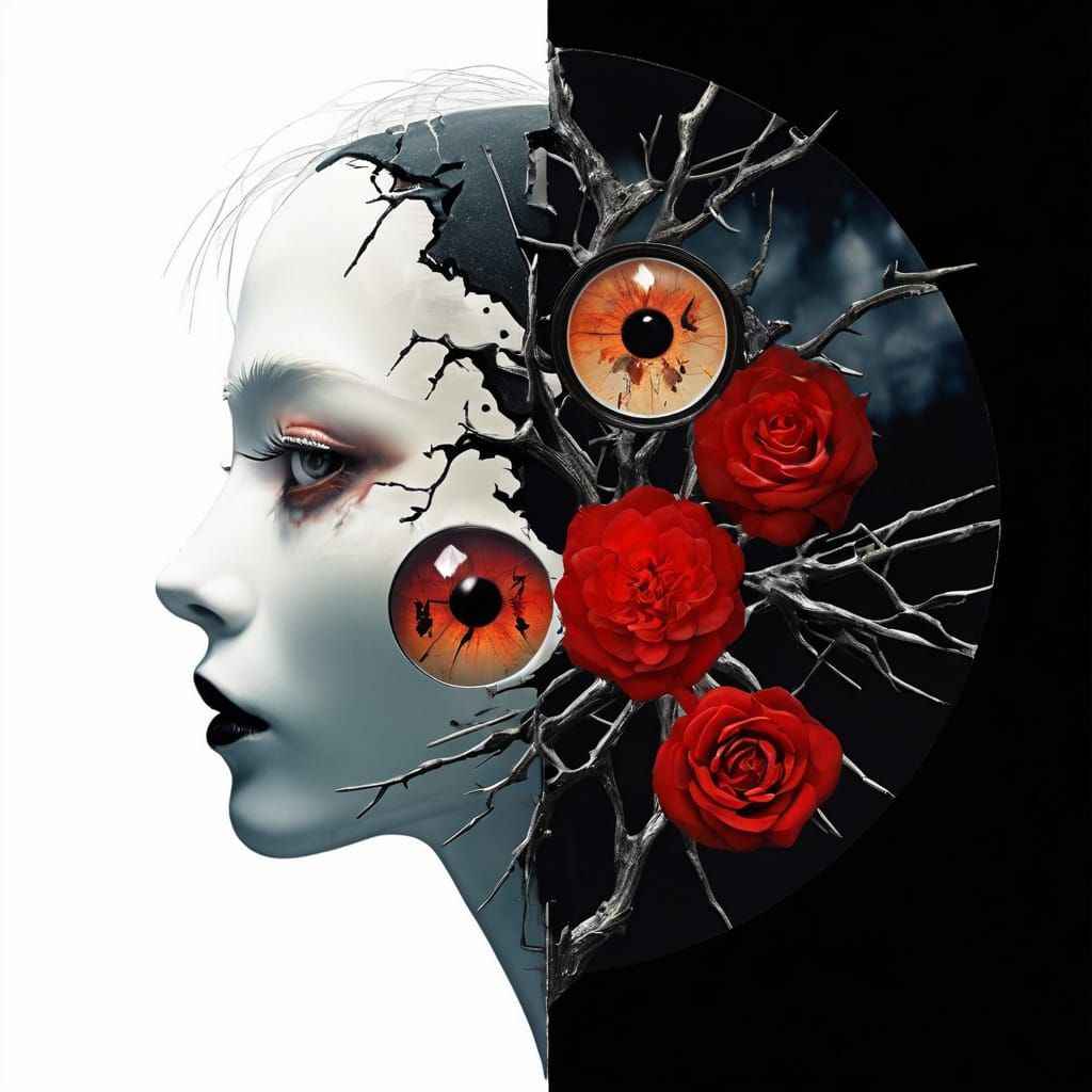 Macabre Forest of Thorns in Dark Dream Style