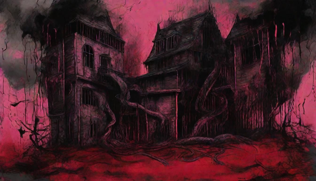 Creepy Mouthless Figures in Doomed Pastel Landscape