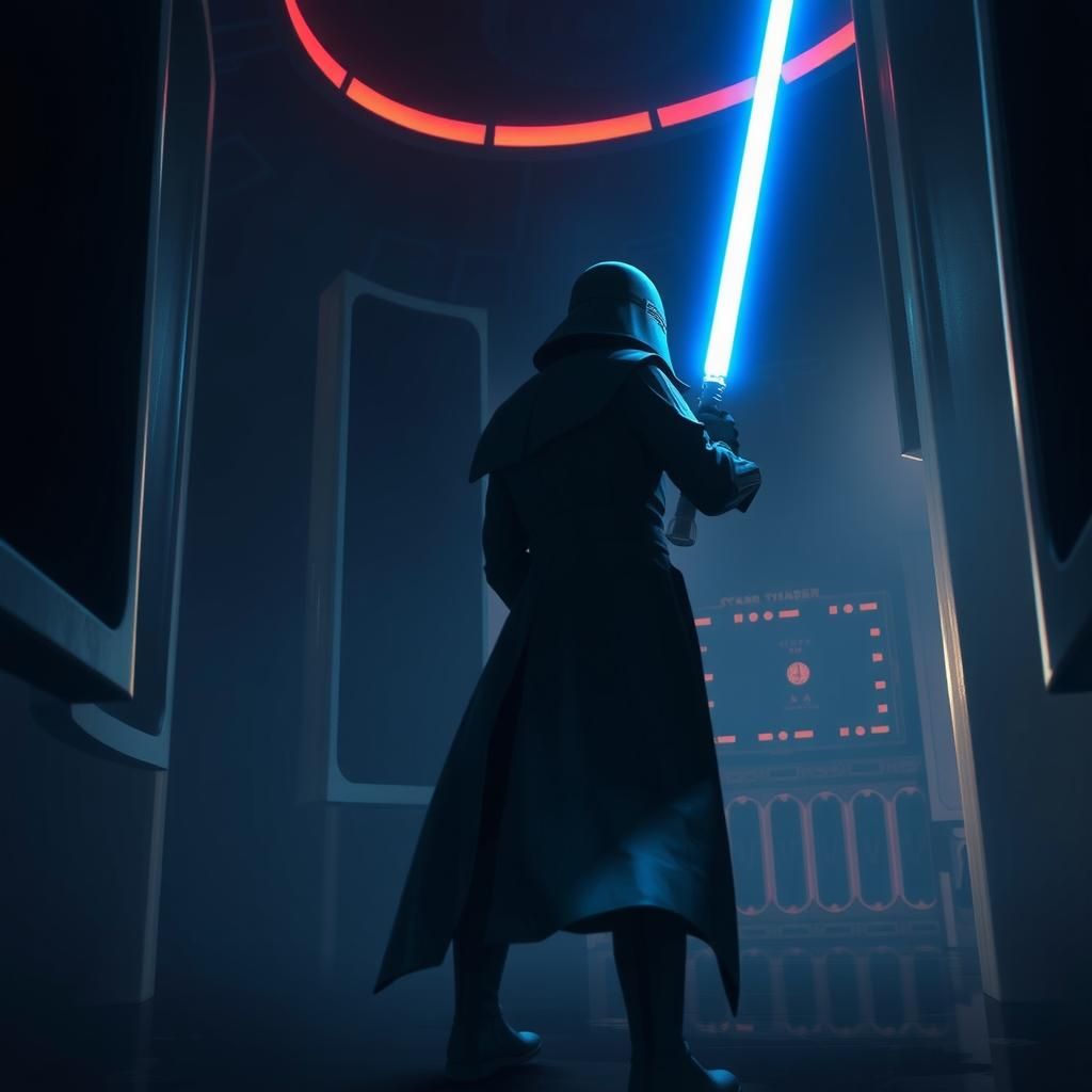 Dark Fantasy Figure with Lightsaber, Concept Art