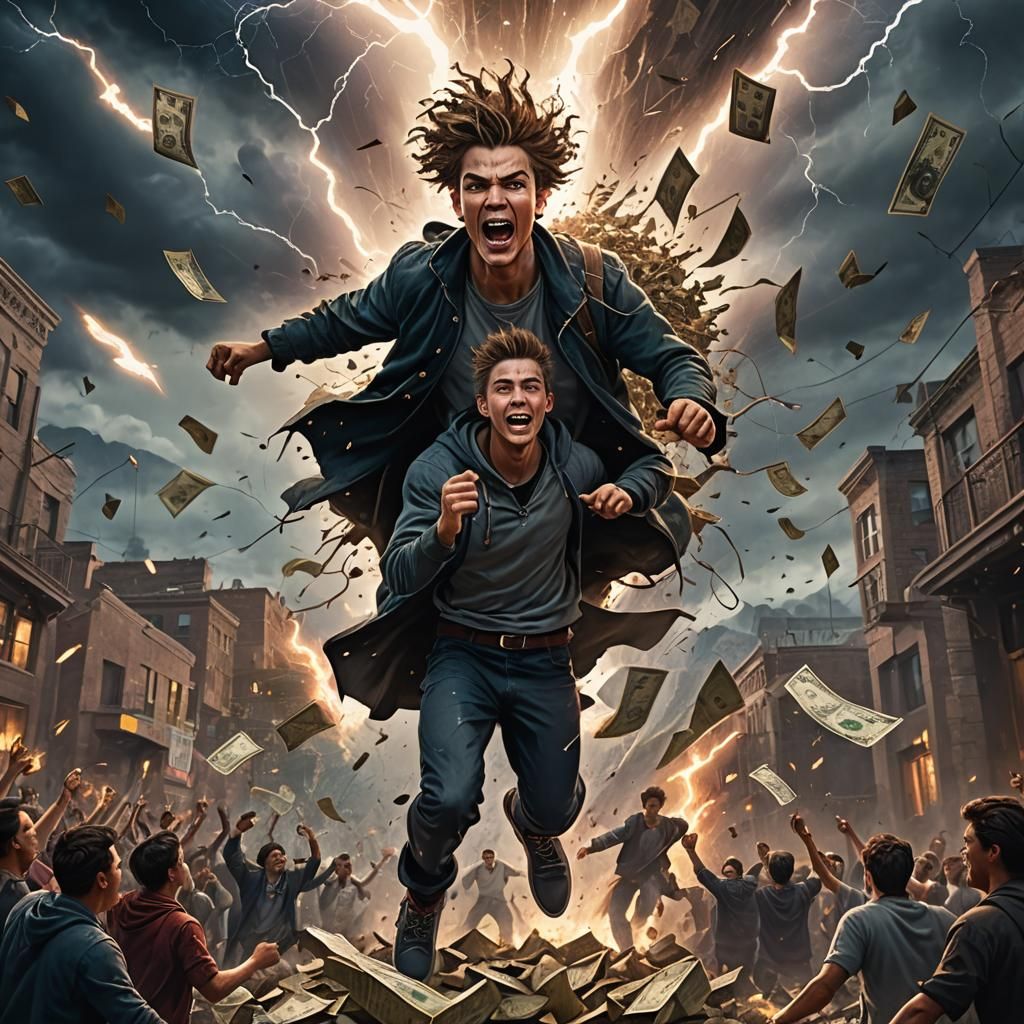 Boy Runs from Mob with Lightning God