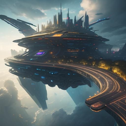 Utopian Future Concept Art: City in the Clouds