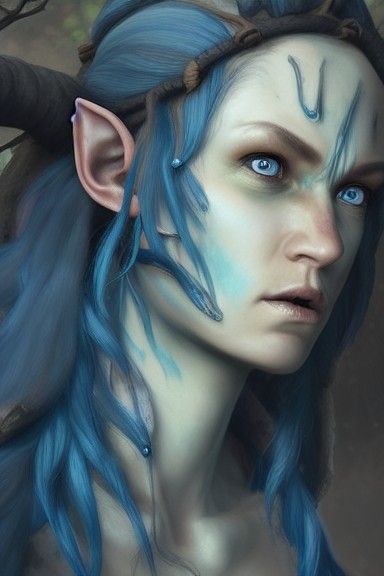 Elven Cleric Portrait in a Rocky Forest