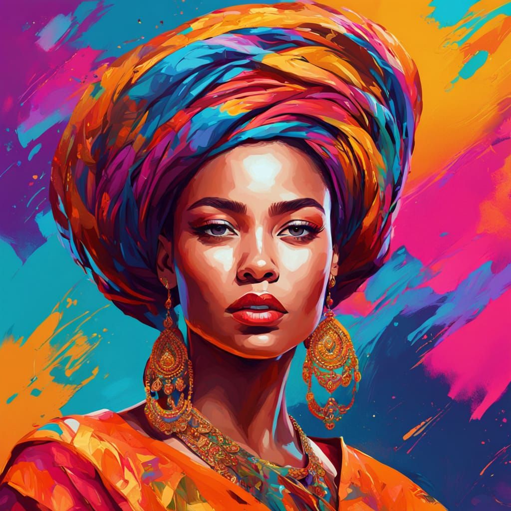 Vibrant Portrait Art in Pop Art Style