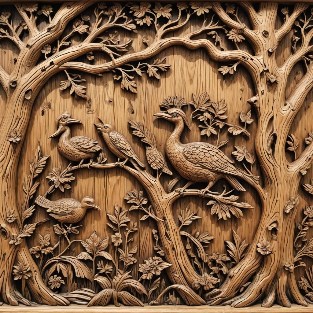 Knotty Pine Carving of Louisiana Bayous