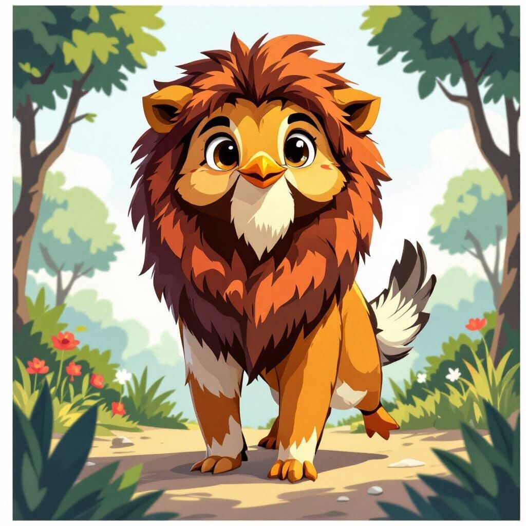 Playful Cartoon Penguin in Arctic Habitat, Vector Art