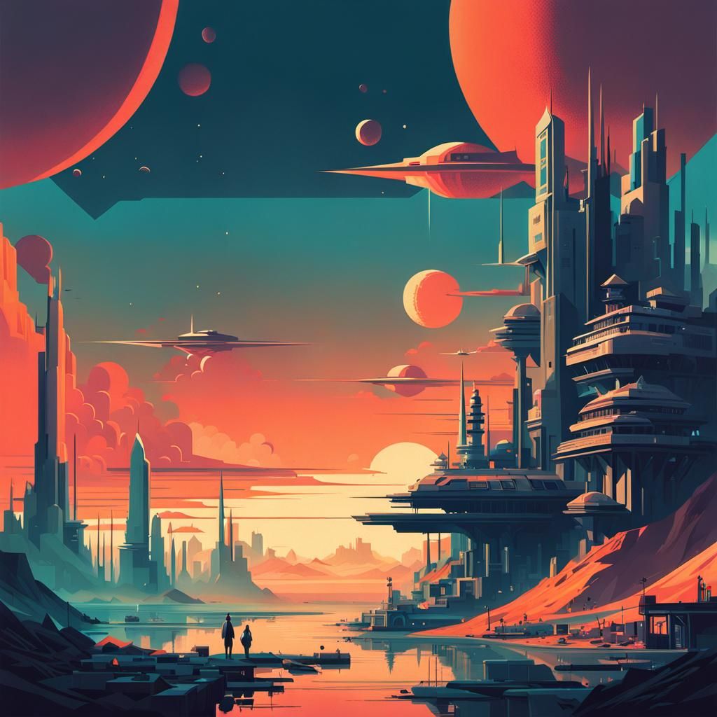 Surreal Dystopian Wasteland in Cubist Style