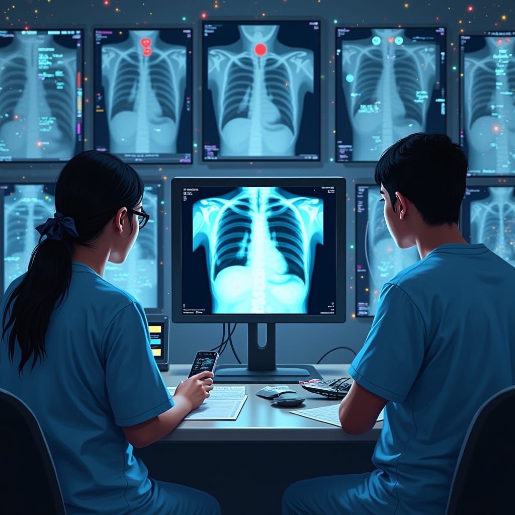 Filipino Doctors Analyze AI-Enhanced X-Rays