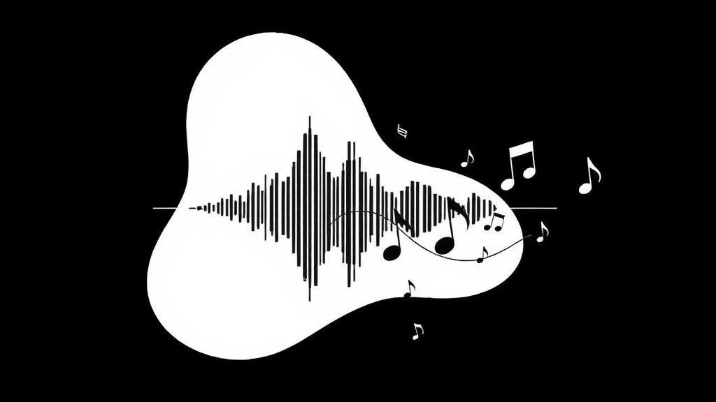 Abstract Black and White Music Visualization