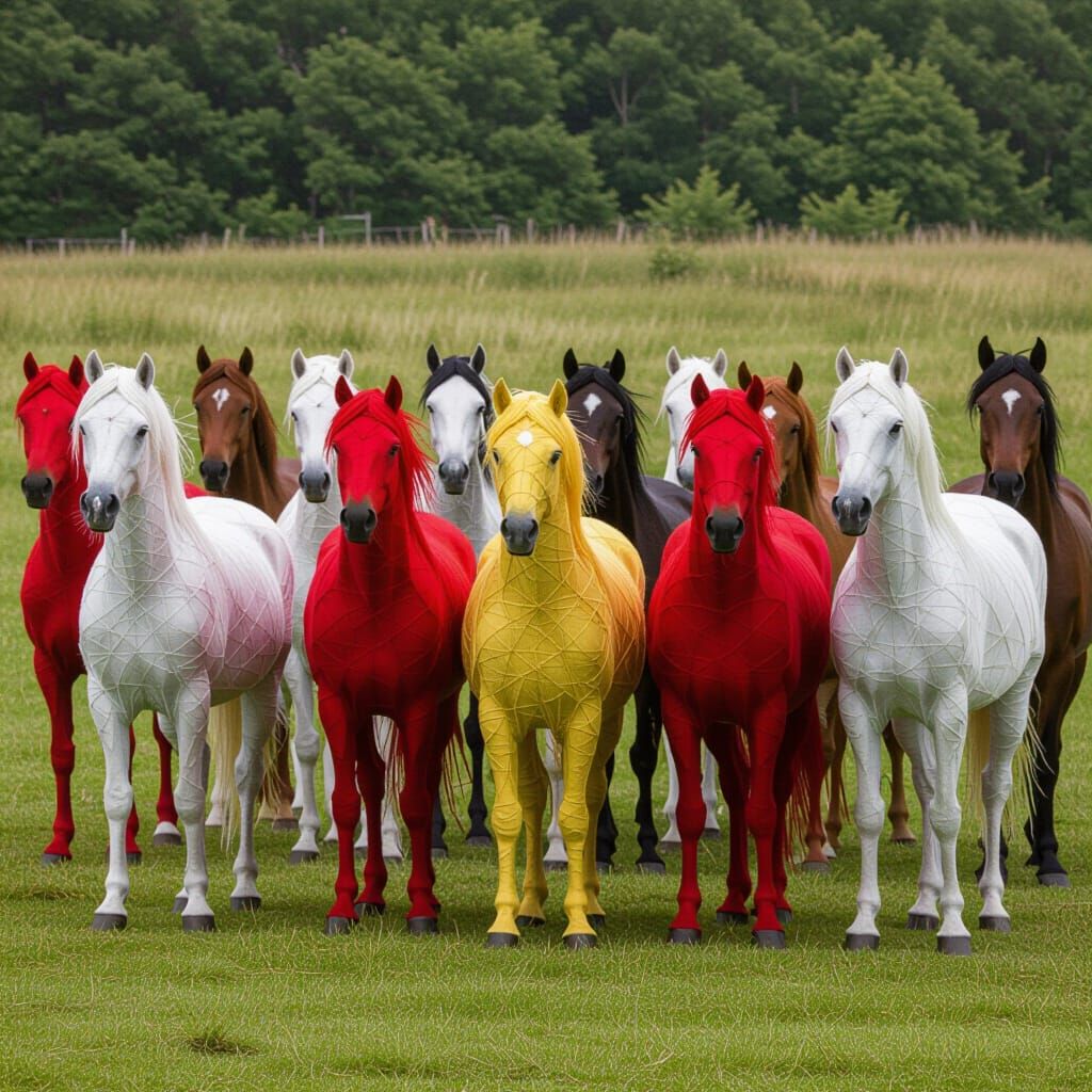 Ethereal Thread Horses: A Surreal AI Vision