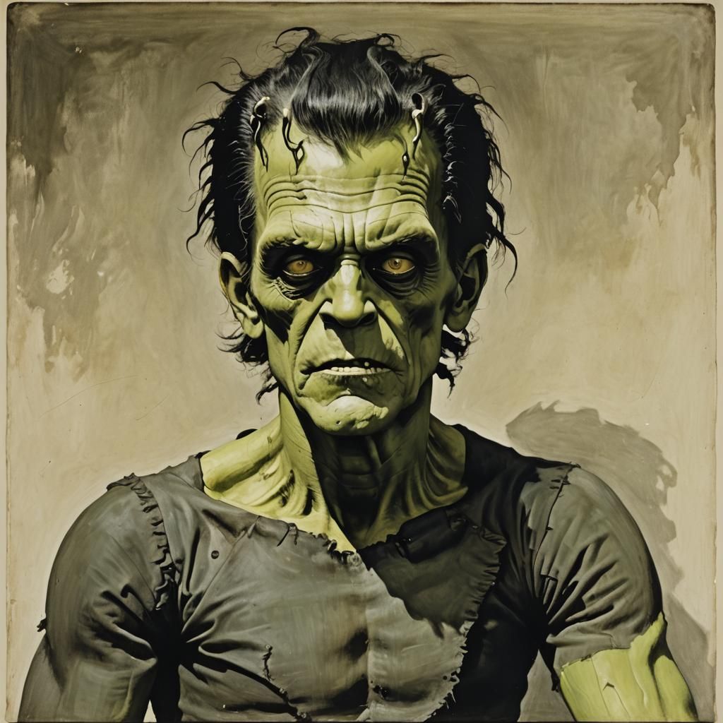 Hideous Frankenstein's Monster with Yellow Skin