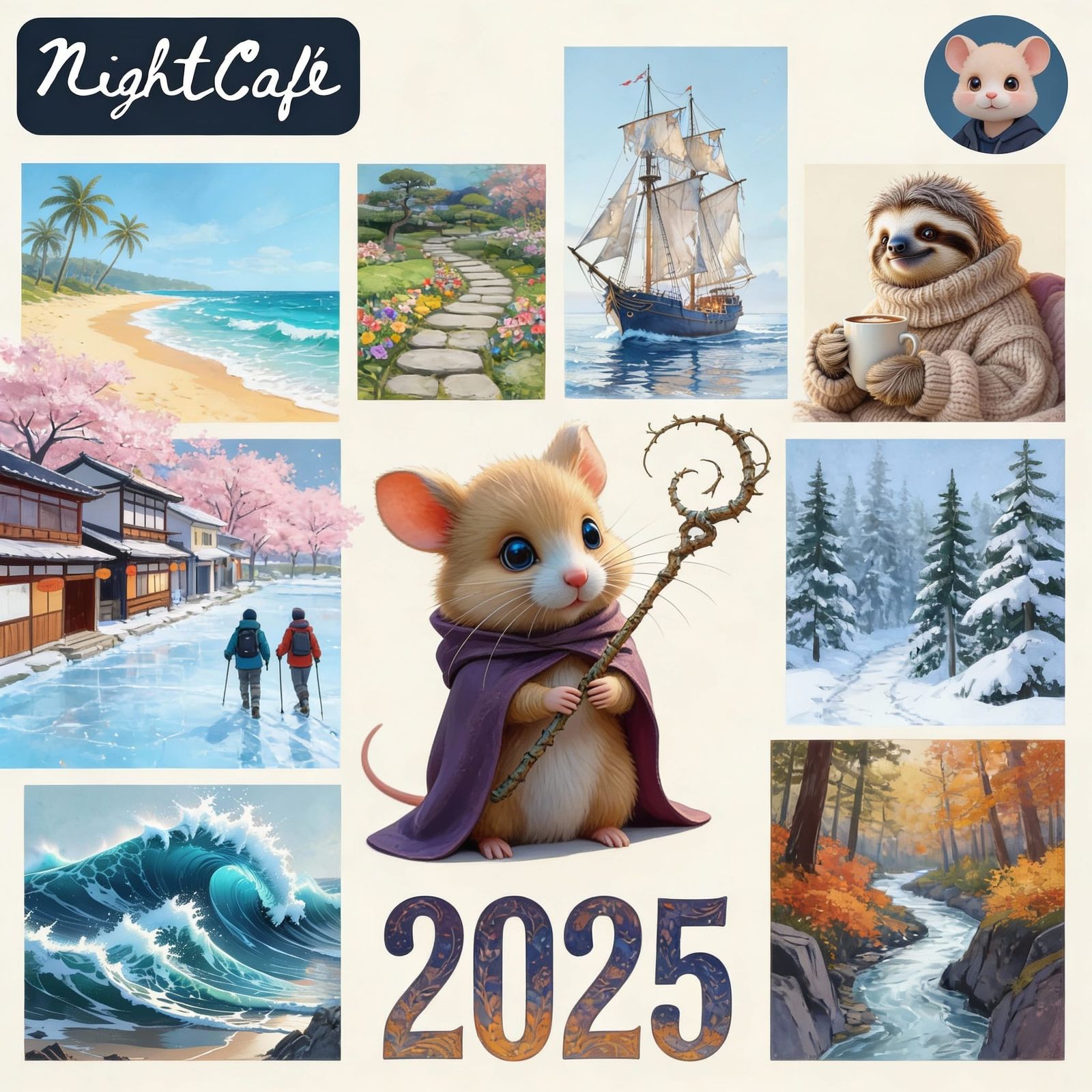 AI Art Collage: NightCafe Creations 2025