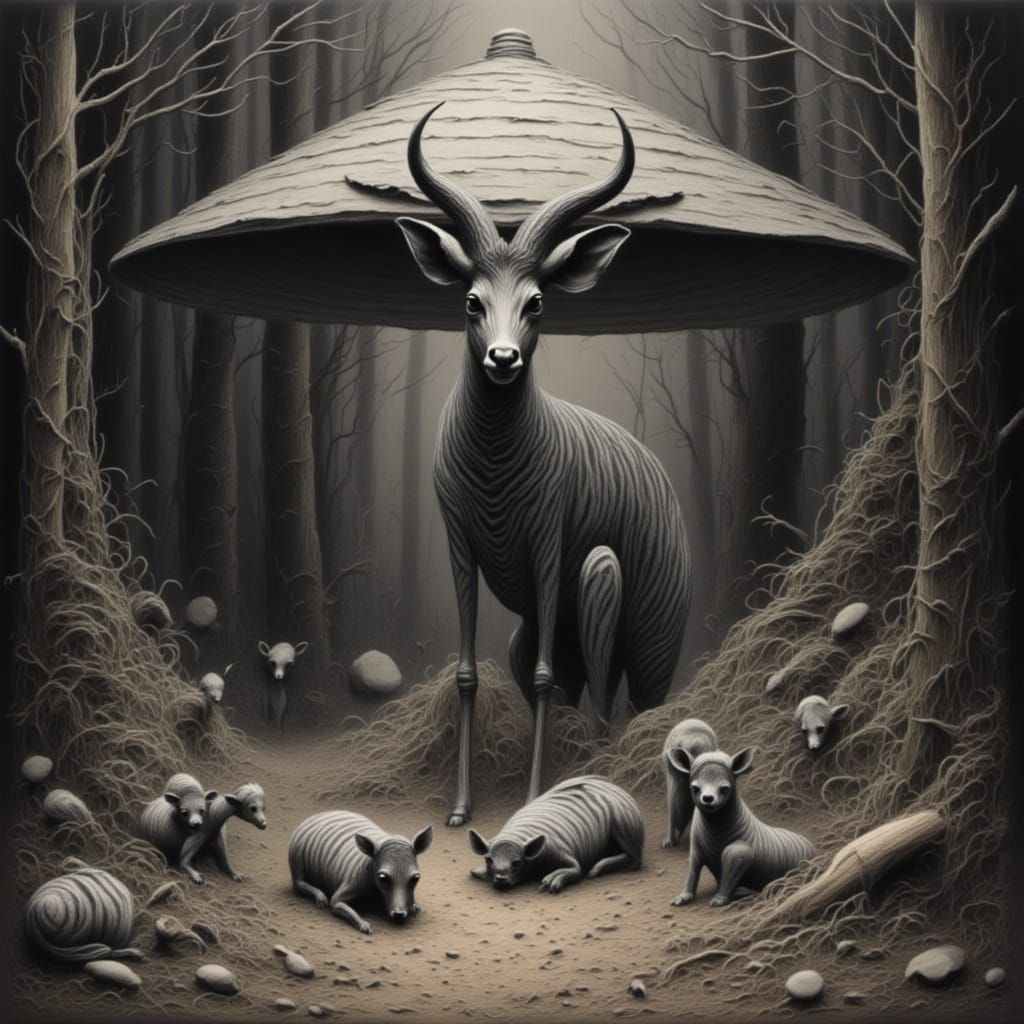 Abstract Zebra Punk Character Illustration