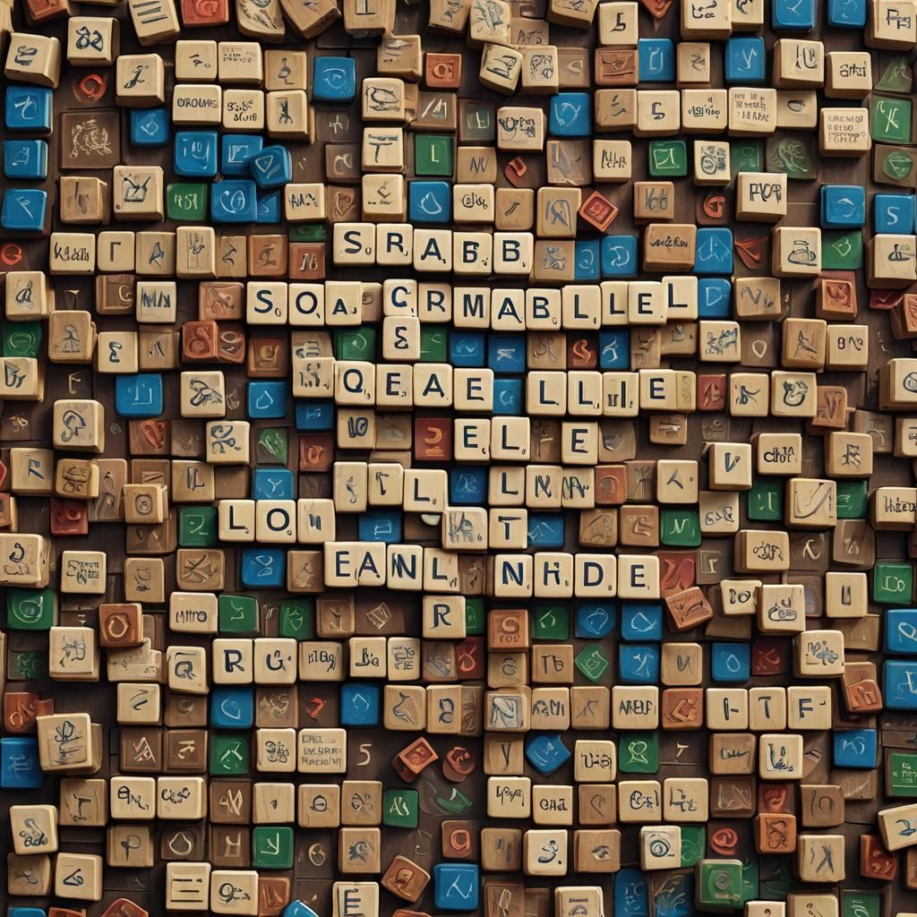 Detailed Scrabble Board Game: Fantasy Concept Art