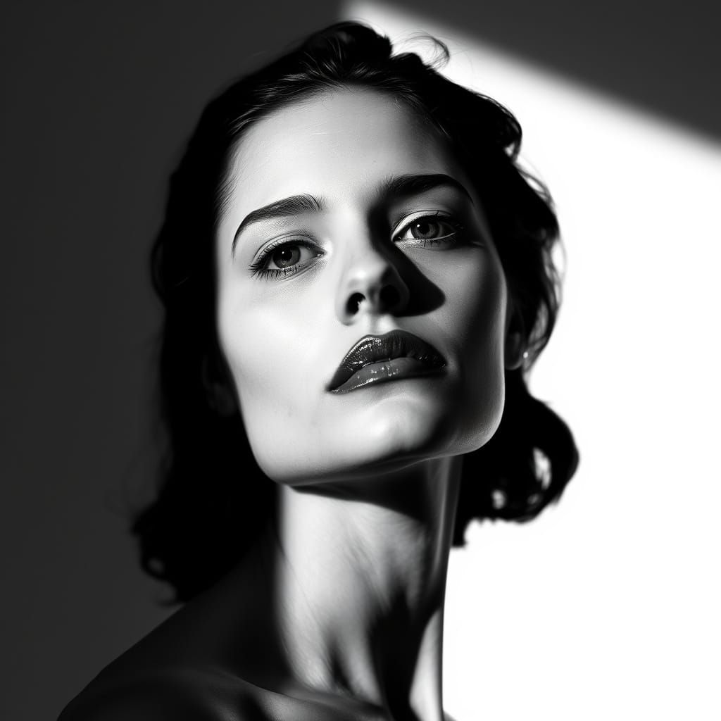 Monochromatic Portrait in Chiaroscuro Style