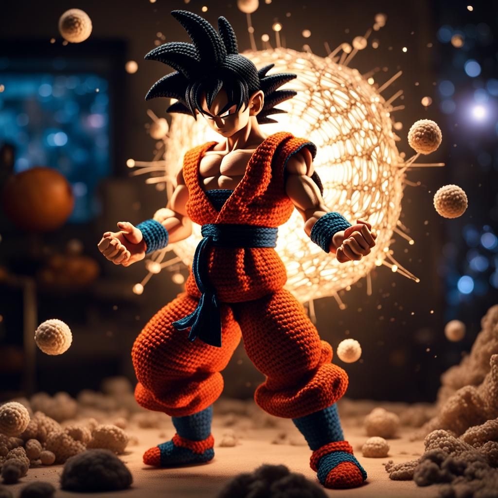 Crochet Son Goku's Cosmos Kamehameha: 3D Animation