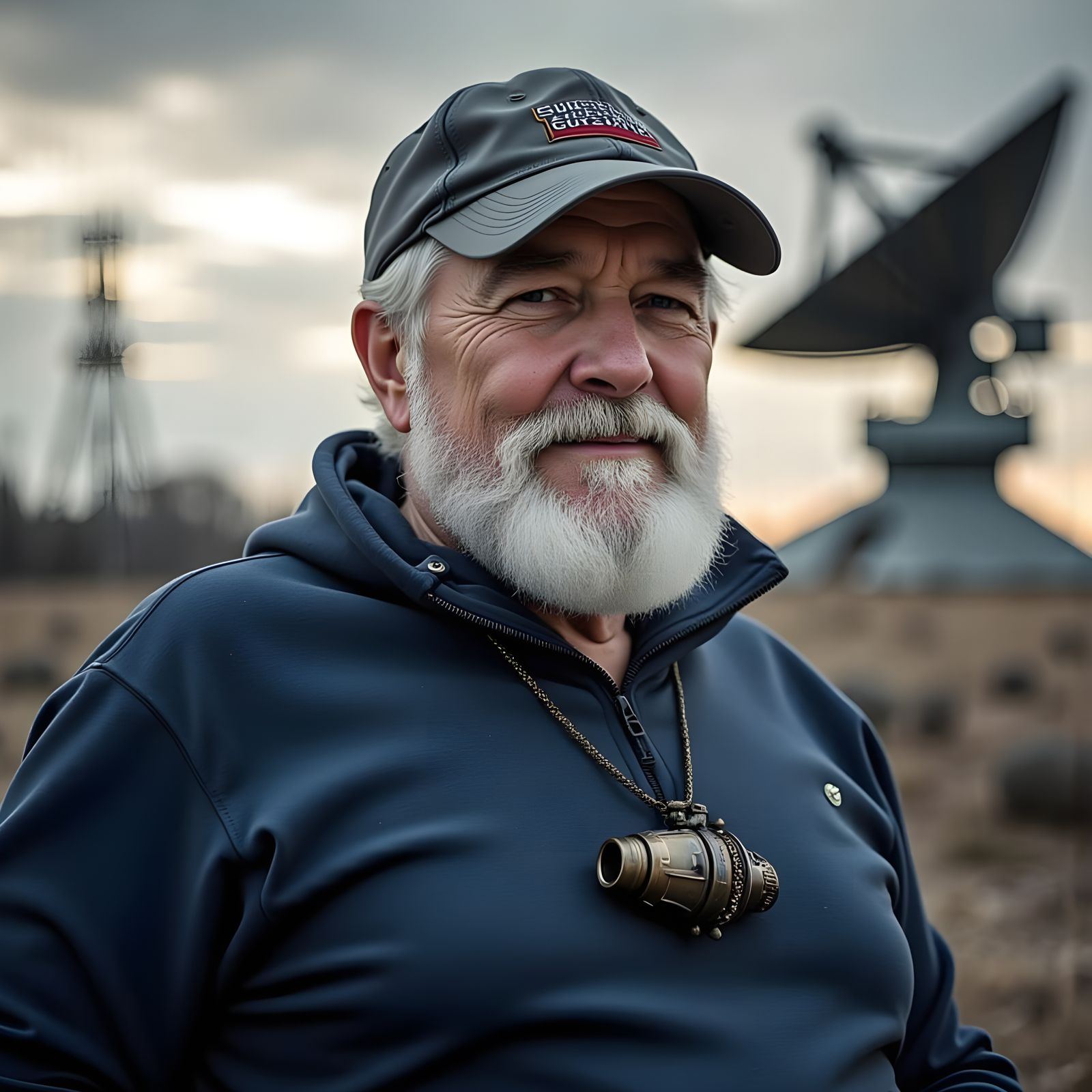 Thoughtful Man in Futuristic Setting