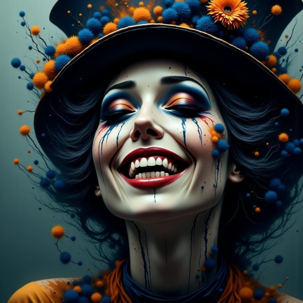 Emotional Mime Performer's Smiling Tears