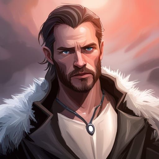 Thor Lost in Enchanted Winter Forest: Fantasy Horror Art