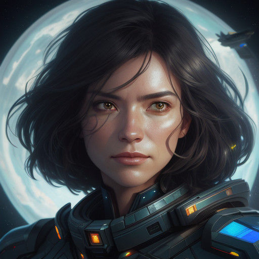 A Futuristic Space Goddess Surveys the Cosmos in Stunning 8K...