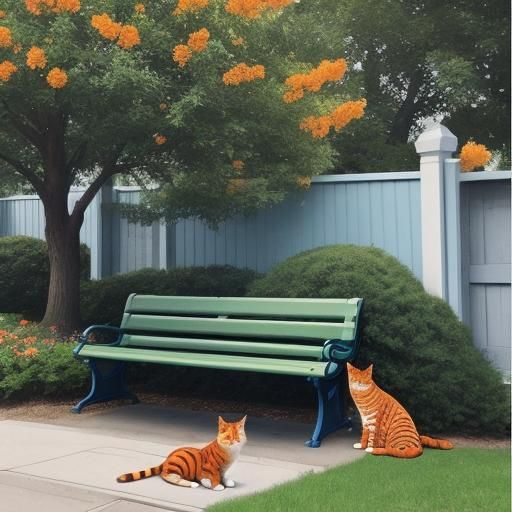 Two Animated Cats Expressing Love in Colorful Park
