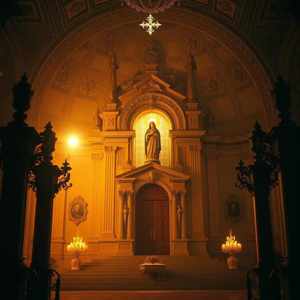 Majestic Nossa Senhora in Golden Light