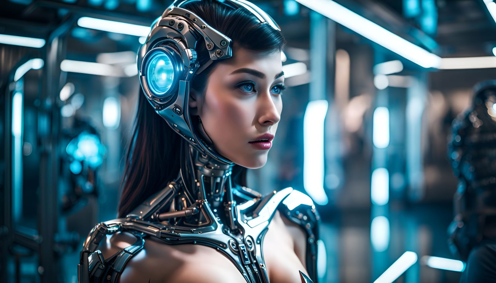 Futuristic Gynoid Seduction in 8k Photography
