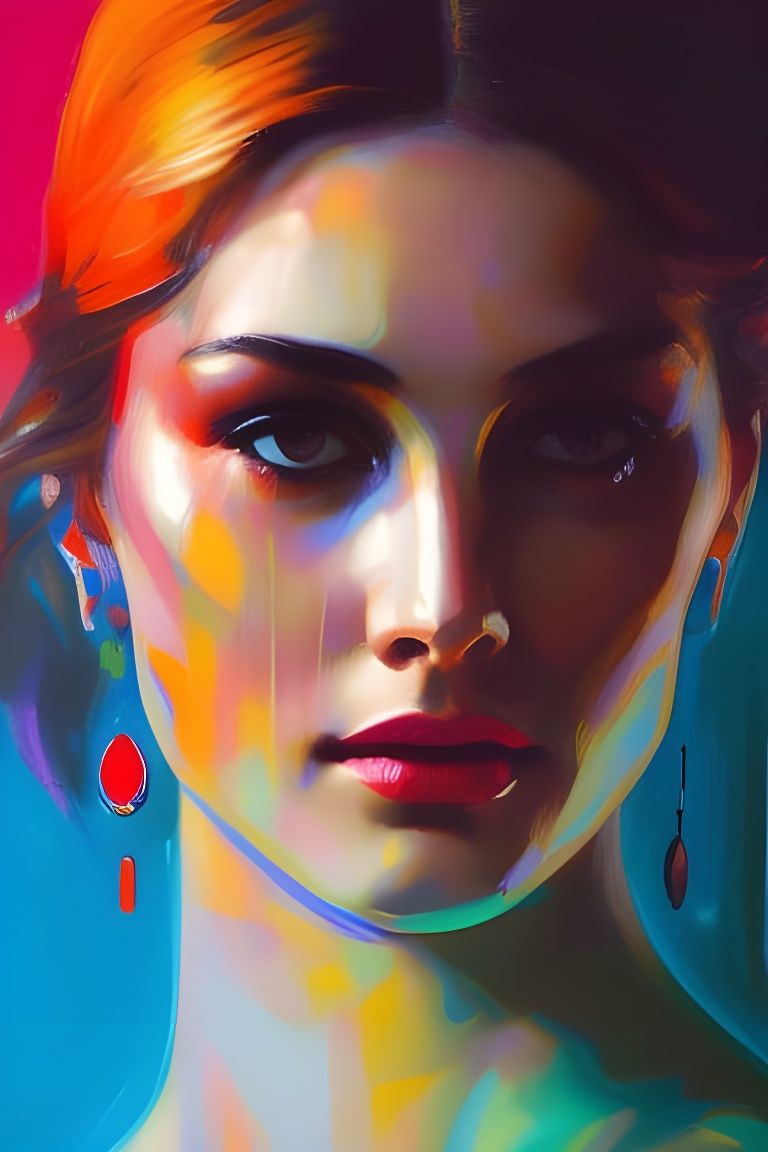 Woman Emerging from Chaos in Pre-Raphaelite Style