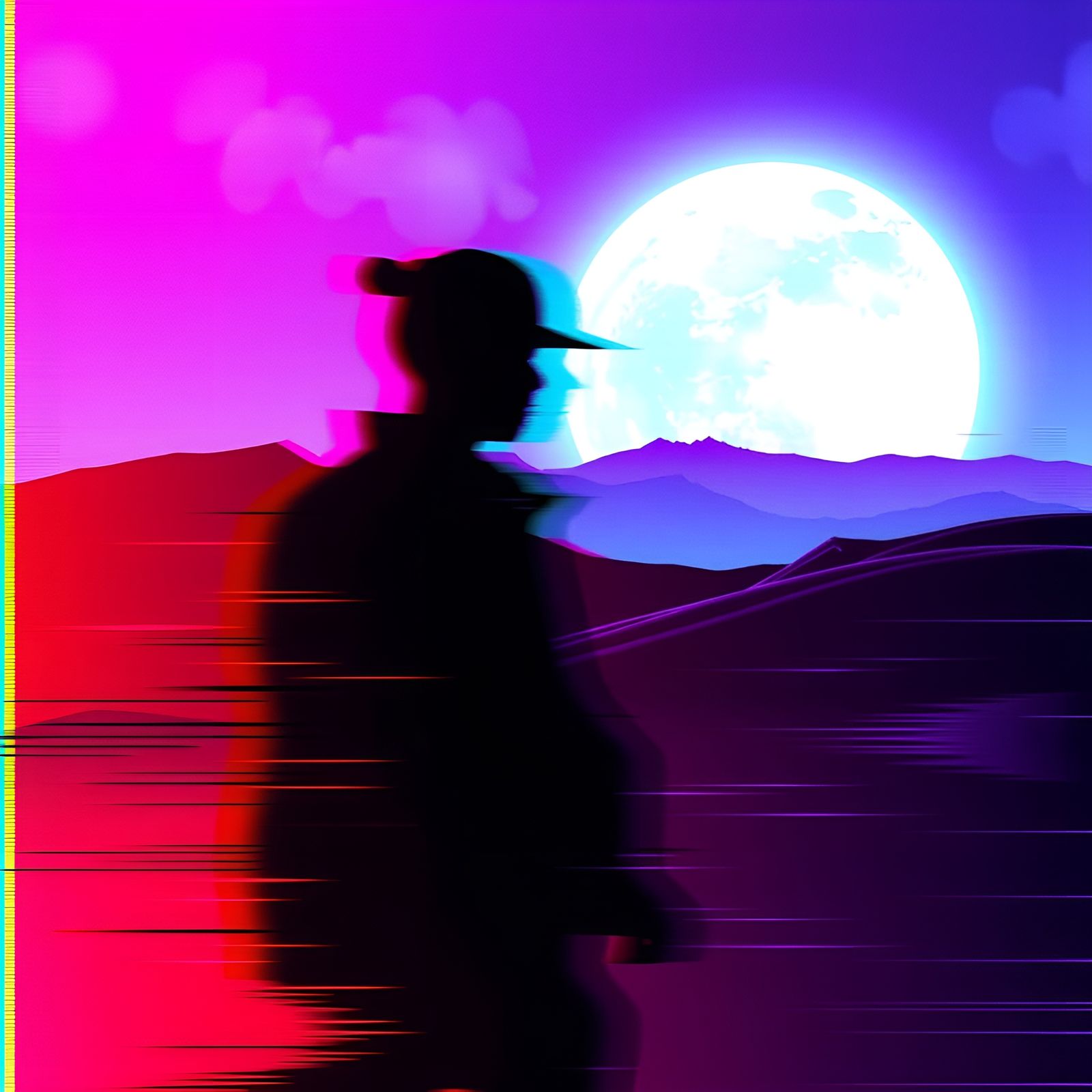 Abstract Digital Glitch Art of Unknowable Future