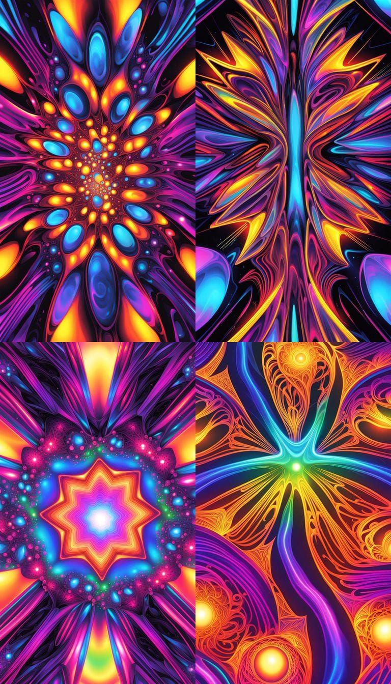 Extrapolate and Illustrate Four Separate Distinct Different Images of A Human Being Hyperplexing A cross 
Thirty Dimensi...