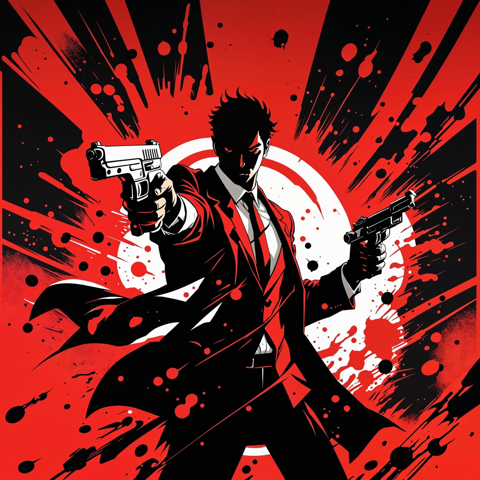 Red Silhouette: Anime Style Comic Book Art