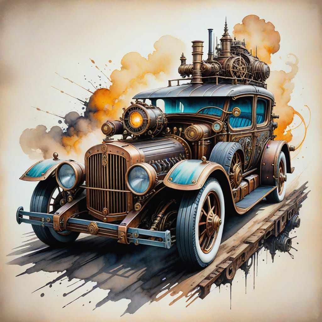 Steampunk Masterpiece in Heavy Metal Art Style