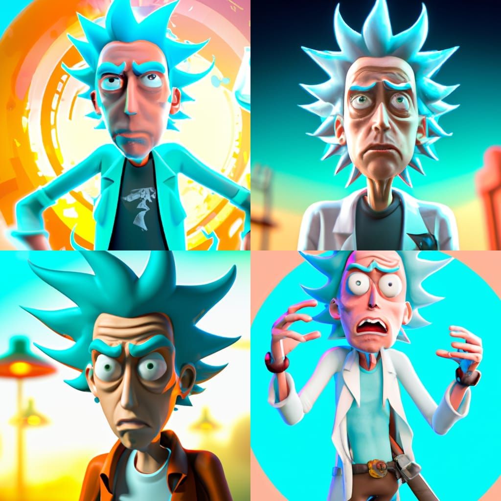 Rick Sanchez as 3D Digital Art