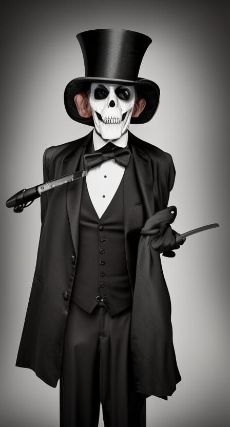 Grim Reaper in Top Hat: Professional Portrait