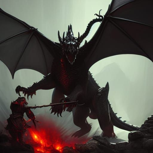 Dragon Slaying Knight: Dark Fantasy Concept Art