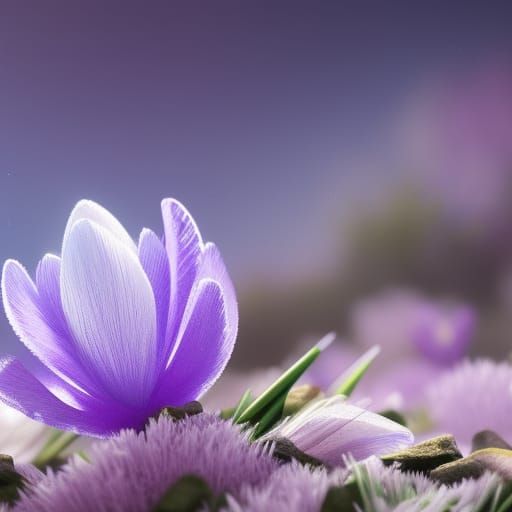 Frozen Crocus in a Fantasy Landscape