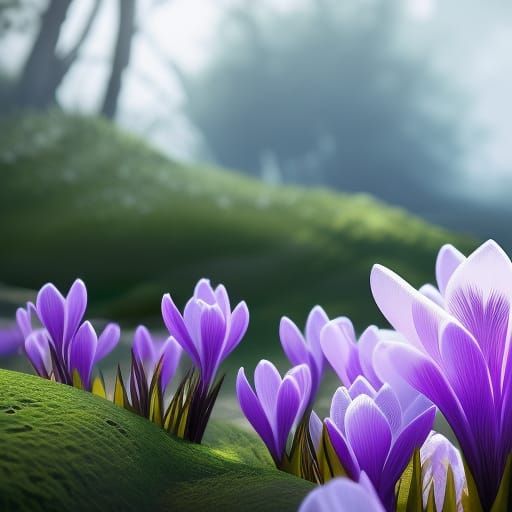 Freezing Crocus in a Fantasy Digital Illustration