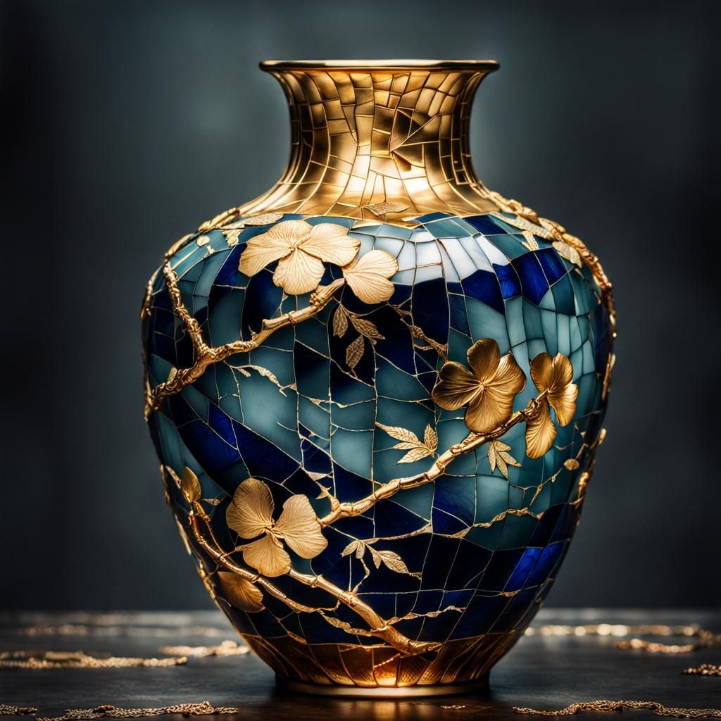 Kintsugi: A Broken Vase Mended with Gold