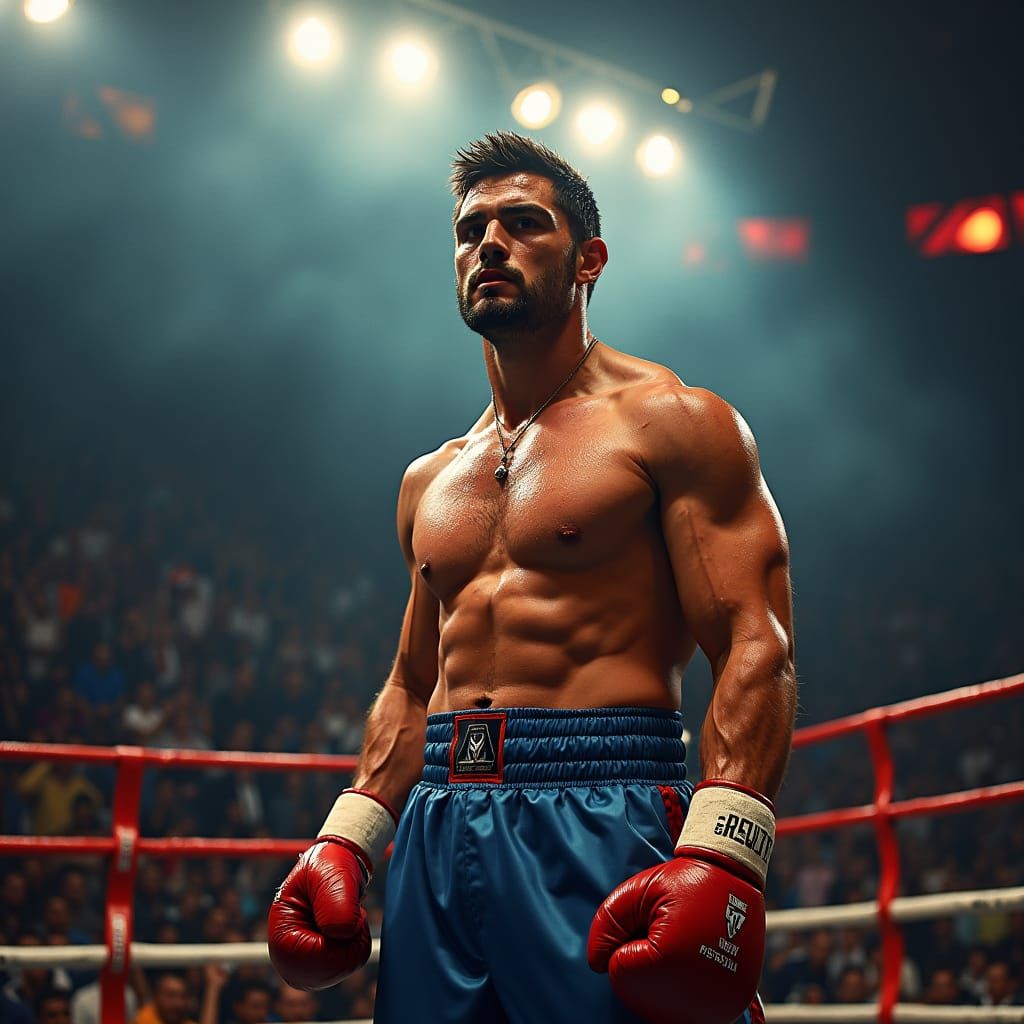 Cristiano in Boxing Ring: Cinematic Art