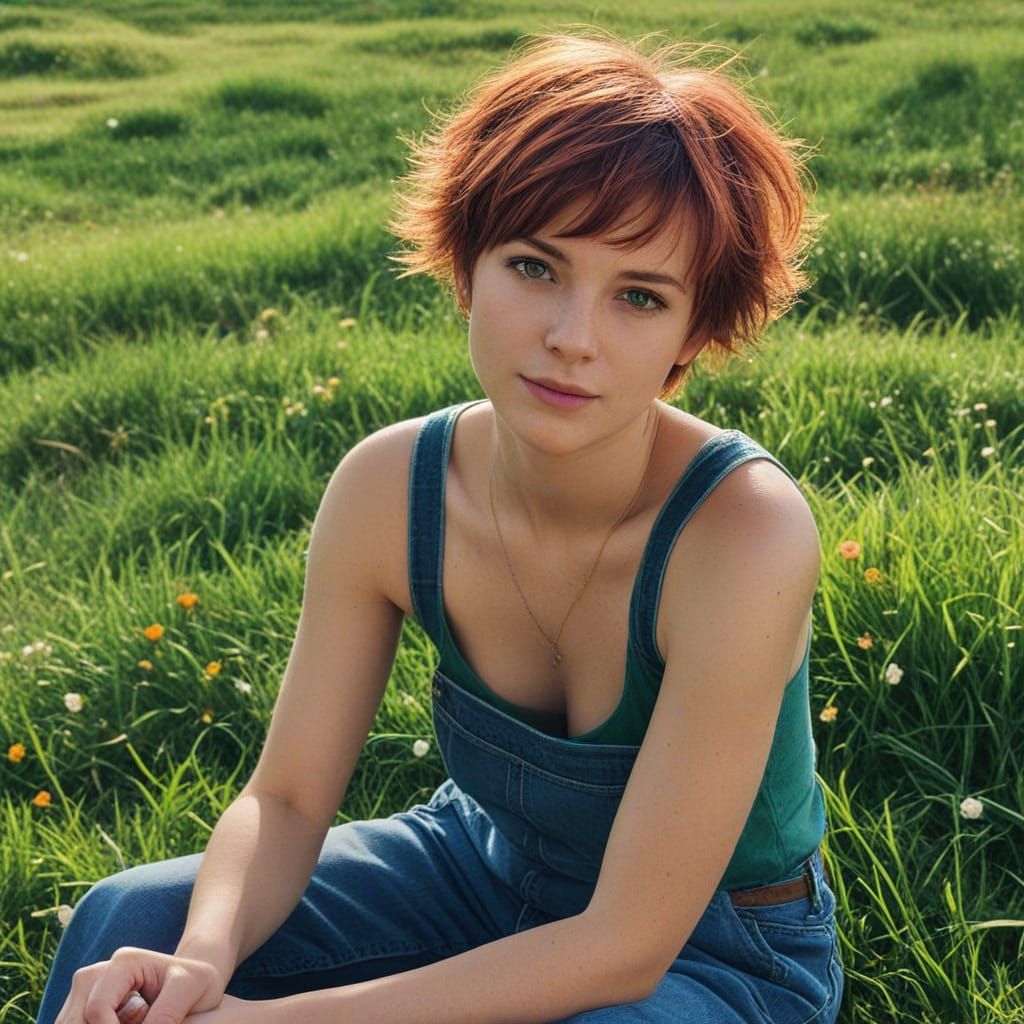 deep pinks with golden flecks played overhead as she sat on ...