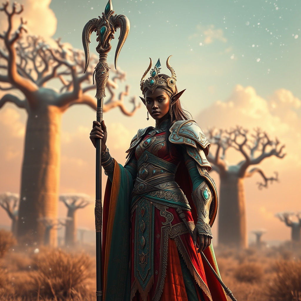 Elf in Savannah: Matte Painting Style