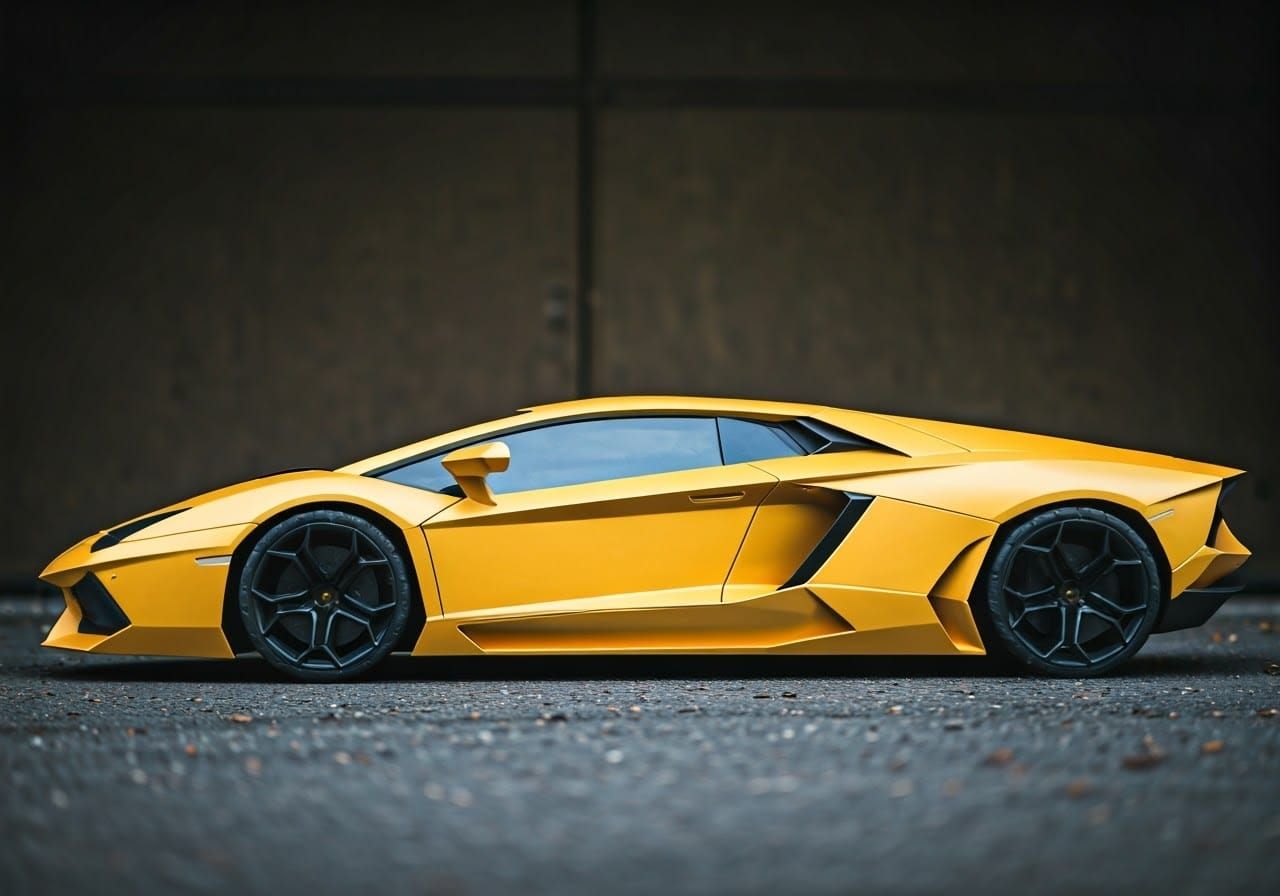 Life-Size Lamborghini Origami Car on City Street