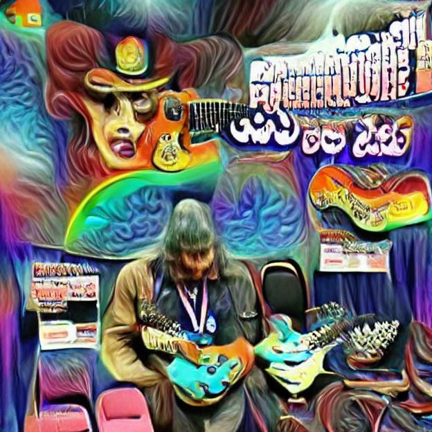 Psychedelic Blues Guitar in Concert Lighting