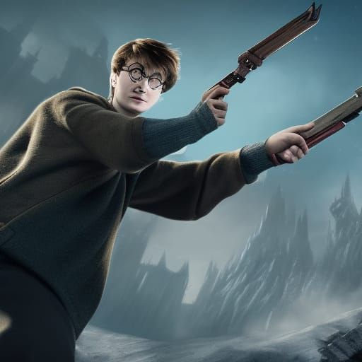 Harry Potter with a Gun: Detailed Matte Painting