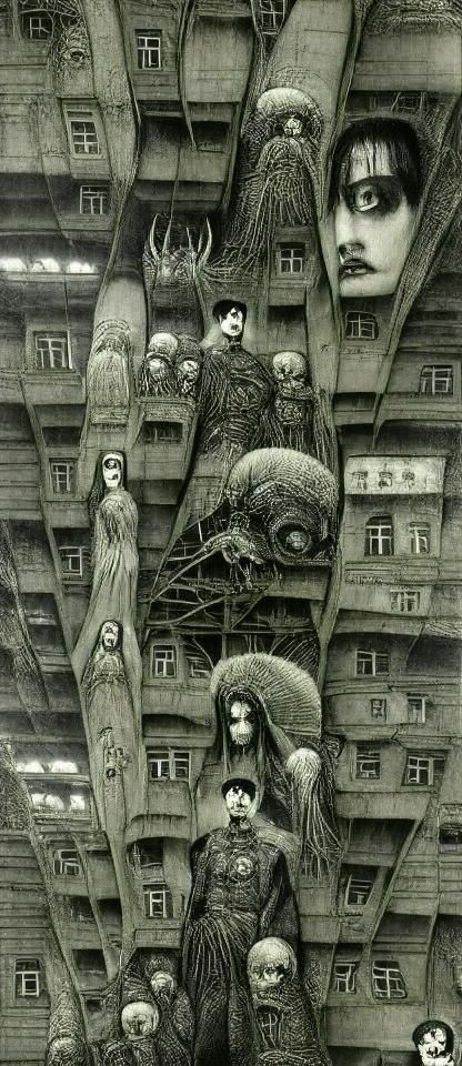 Post-Apocalyptic Gothic Architecture in Style of Gustave Dor...